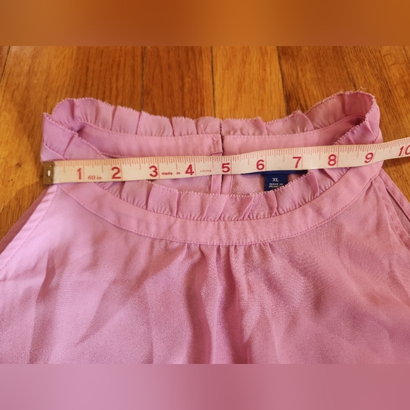 Apt. 9 Pleated Ruffle Neck Mauve Pink Sleeveless Shirt - Picture 6 of 14